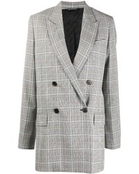 Givenchy - Check-Pattern Double-Breasted Blazer - Lyst