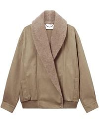 Stella McCartney - Oversized Shearling-Collar Jacket - Lyst
