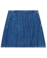 DIESEL - Denim Skort With Pleated Front - Lyst