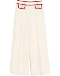 Valentino - Crepe Couture Wide Leg Pants - Lyst