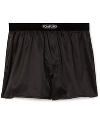 Tom Ford - Logo Waist Solid Color Swimming Trunks - Lyst
