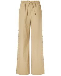 Zimmermann - Button Cotton Wide-Leg Pants - Lyst