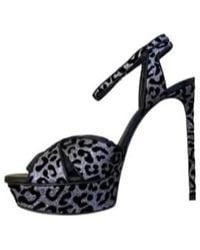 Saint Laurent - Logo High-Heeled Sandals - Lyst