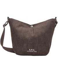 A.P.C. - Small Logo-Print Denim Shoulder Bag - Lyst