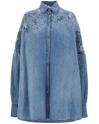 Ermanno Scervino - Long-Sleeved Denim Shirt - Lyst