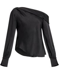 Jonathan Simkhai - Alice Cold-Shoulder Satin Blouse - Lyst