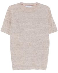 Brunello Cucinelli - Short-Sleeve Knitted T-Shirt - Lyst