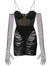 Alex Perry - Ruched Sheer Bustier Dress - Lyst