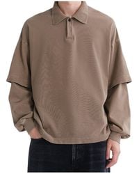 Agolde - Layered Long Sleeve Polo Shirt - Lyst