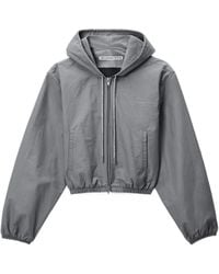 Alexander Wang - Crystal Hotfix Drawcord Shrunken Hoodie Jacket - Lyst