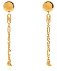 Moschino - Logo-Lettering Drop Earrings - Lyst