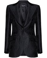 Dolce & Gabbana - Floral Jacquard Single-Breasted Blazer - Lyst