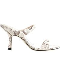 Stuart Weitzman - Snake Print High-Heeled Sandals - Lyst