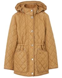 Burberry - Diamond-Quilted Drawstring Waist Hooded Jacket - Lyst