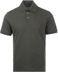 Emporio Armani - Slim-Fit Jersey Polo Shirt With All-Over Jacquard Eagle - Lyst
