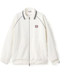 Miu Miu - Bonded Cotton Piqué Blouson Jacket - Lyst