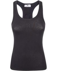 Elisabetta Franchi - Logo Ribbed Tank Top - Lyst