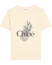 Chloé - Print Cotton Short-Sleeve T-Shirt - Lyst