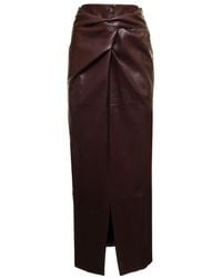 Nanushka - Twist-Front Faux-Leather Wrap Skirt - Lyst