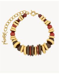 Saint Laurent - Loulou Beaded Charm Necklace - Lyst