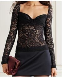 Dolce & Gabbana - Floral-Lace Sweetheart-Neck Top - Lyst