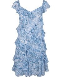 Ralph Lauren - Lauren Ruffled Printed Mini Dress - Lyst