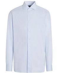 ZEGNA - Micro Striped Long-Sleeved Shirt - Lyst