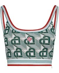 CASABLANCA - Vintage Jacquard Camisole Crop Top - Lyst