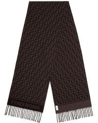 Fendi - Ff Jacquard Fringed Scarf - Lyst