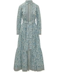 MC2 Saint Barth - Batik-Print Tiered Maxi Dress - Lyst