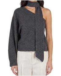 FEDERICA TOSI - One-Shoulder Top With Scarf Detail - Lyst