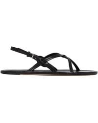 The Row - Round-Toe Flat Sandals - Lyst