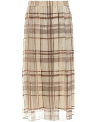 Brunello Cucinelli - Silk Organza Pleated Skirt - Lyst