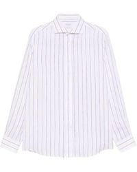 Brunello Cucinelli - Stripe Linen Easy Fit Shirt - Lyst