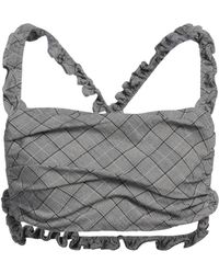 Ganni - Wales Check Crop Top - Lyst