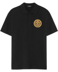 Versace - Medusa-Printed Short-Sleeved Polo Shirt - Lyst