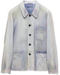 Prada - Suede Caban Jacket - Lyst