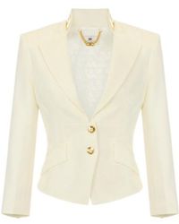 Elisabetta Franchi - Logo-Plaque Peak-Lapels Jacket - Lyst