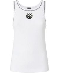 Pinko - Bitetto Ribbed Logo Tank Top - Lyst
