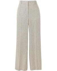 Theory - Gingham-Check Straight-Leg Trousers - Lyst