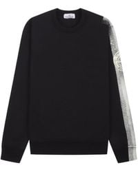 Stone Island - Logo Printed Crewneck Sweatshirt - Lyst