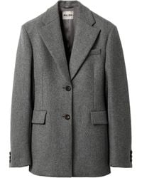Miu Miu - Single-Breasted Double Wool Jacket - Lyst