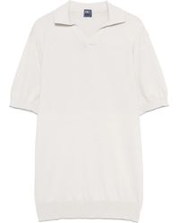 Fedeli - V-Neck Ribbed Polo Shirt - Lyst