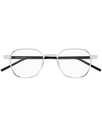 Saint Laurent - Eyewear Geometric-Frame Logo Detail Glasses - Lyst