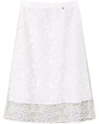 Twinset - Floral-Lace Midi Skirt - Lyst
