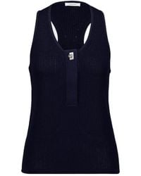 Ferragamo - Gancini-Plaque Ribbed Tank Top - Lyst