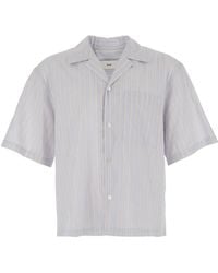 DUNST - Cropped Striped Short-Sleeve Shirt - Lyst