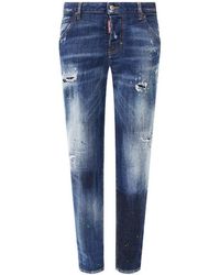 DSquared² - Ripped Skinny Crop Jeans - Lyst