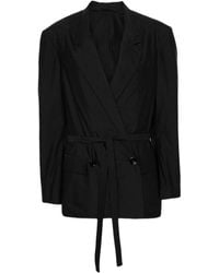 Lemaire - Double-Breasted Belted Tailored Blazer - Lyst