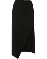 McQueen - High-Waist Slit Detailed Midi Skirt - Lyst